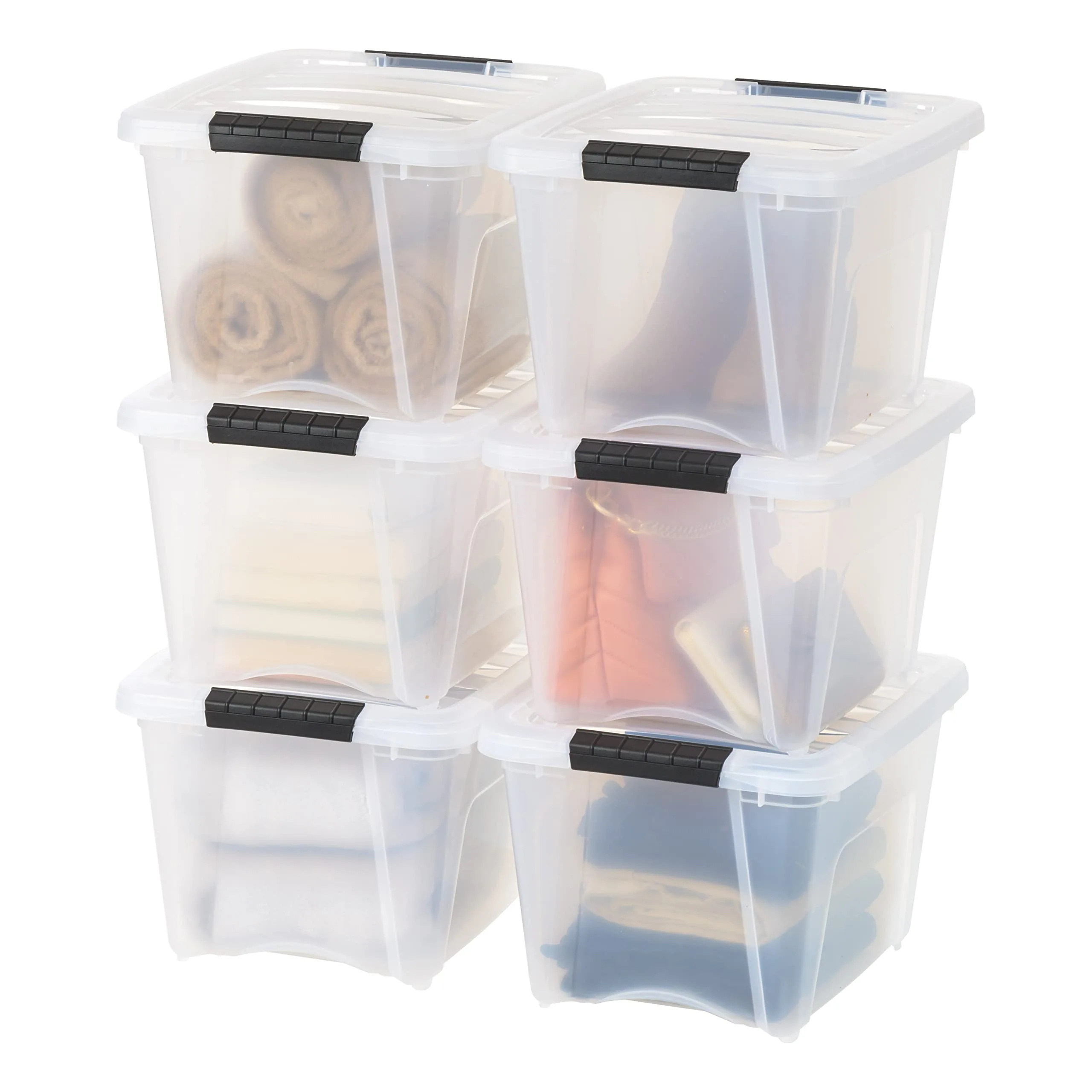 IRIS USA Plastic Stacking Shelf Bin