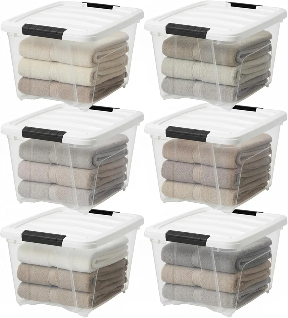 IRIS USA Plastic Stacking Shelf Bin image 3