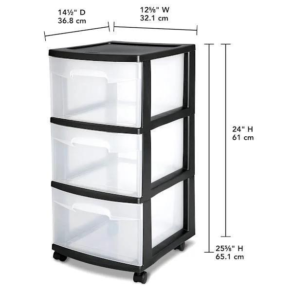 Sterilite 3 Drawer Cart