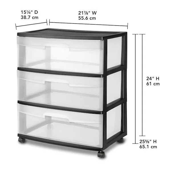 Sterilite 3 Drawer Cart image 2